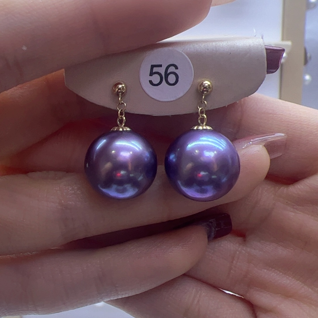 淡水珍珠耳饰18K金镶嵌