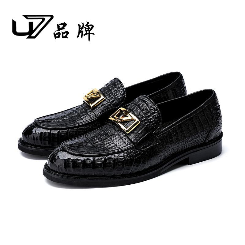 U7品牌男鞋  鳄鱼皮  2025新款轻奢时尚潮流百搭休闲皮鞋