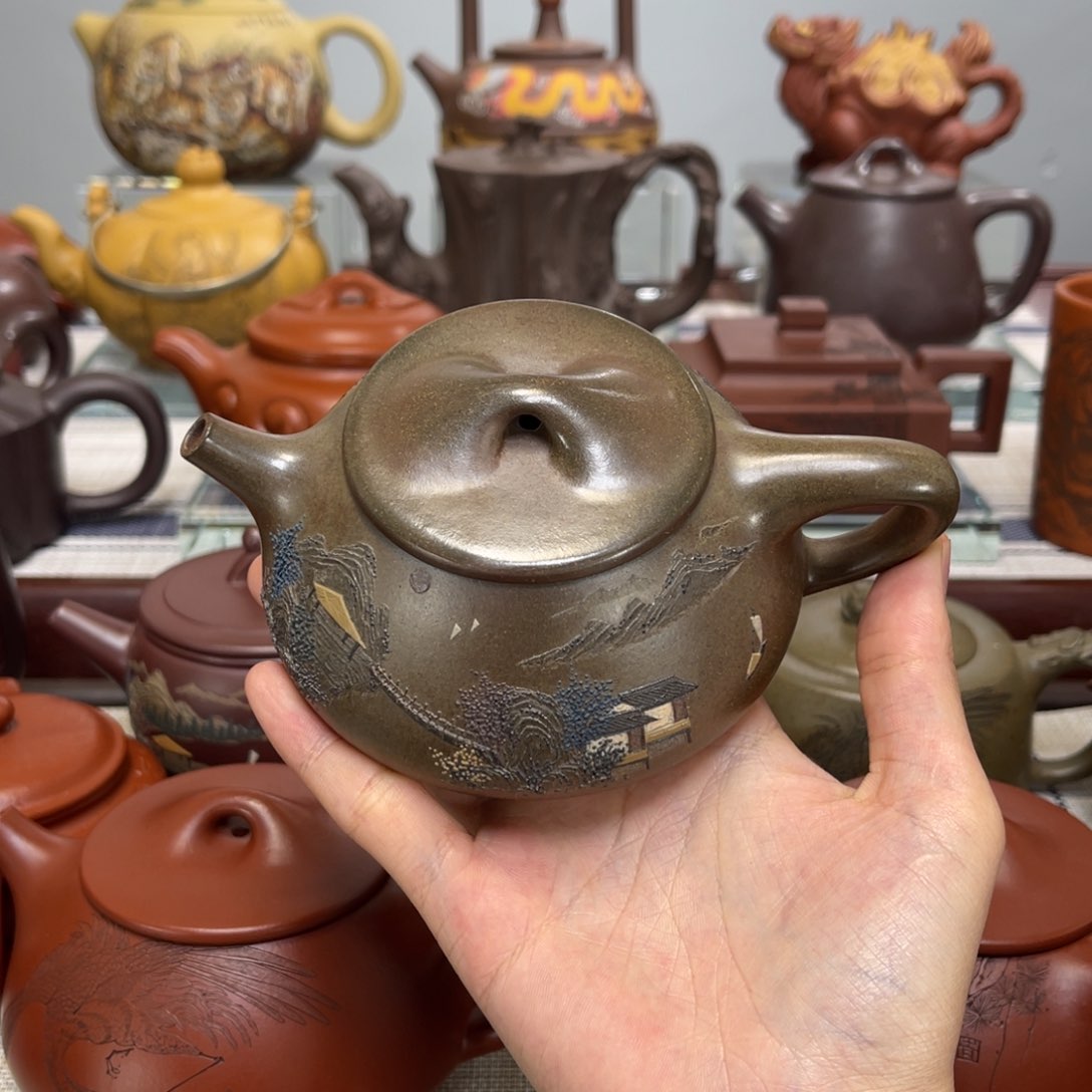 紫砂茶壶诗**霄景舟石瓢