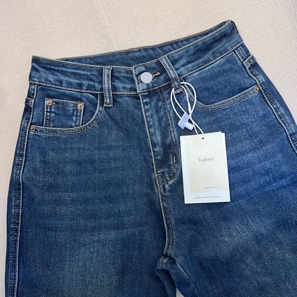 010秋冬爆款加绒加厚织物蓝窄版直筒牛仔裤