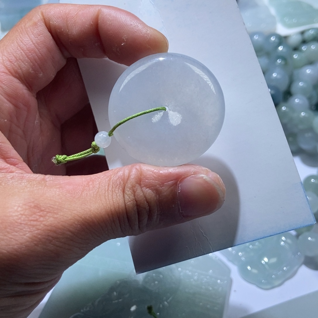 定制翡翠未镶嵌平安扣35.6+6.2