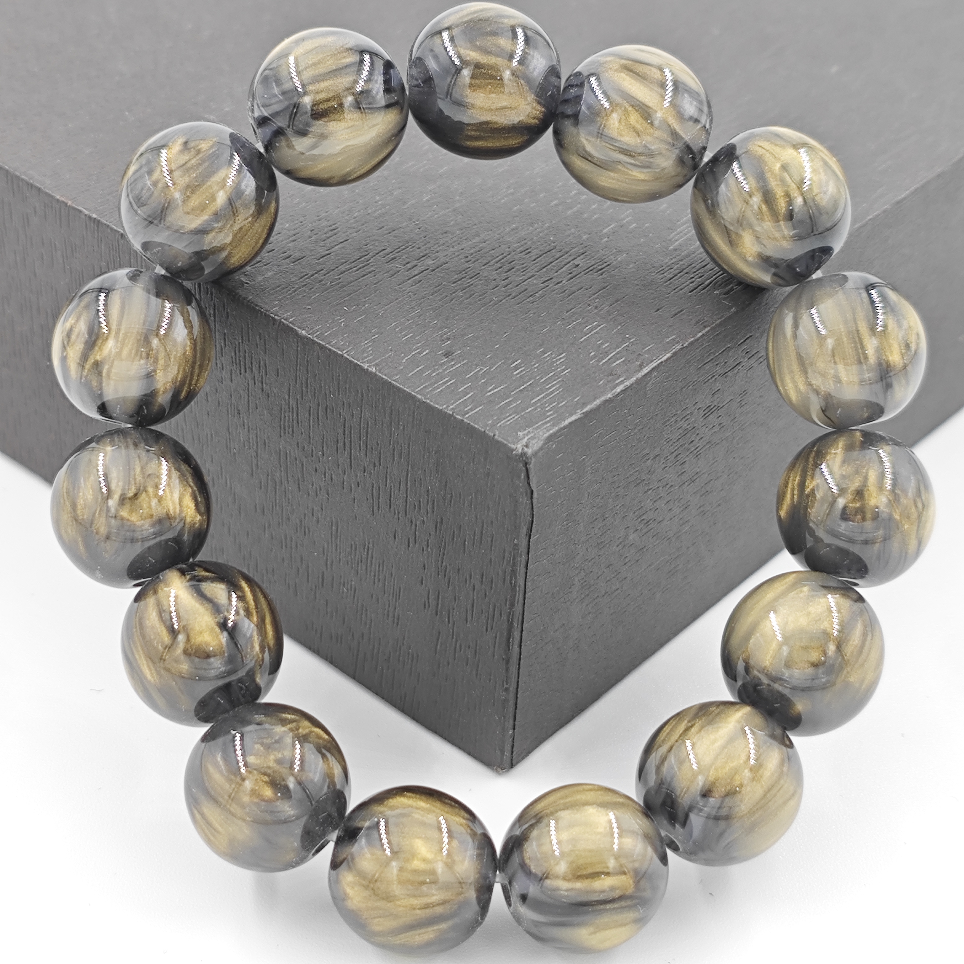 G318时尚简约百搭经典云彩黑树脂手链手串