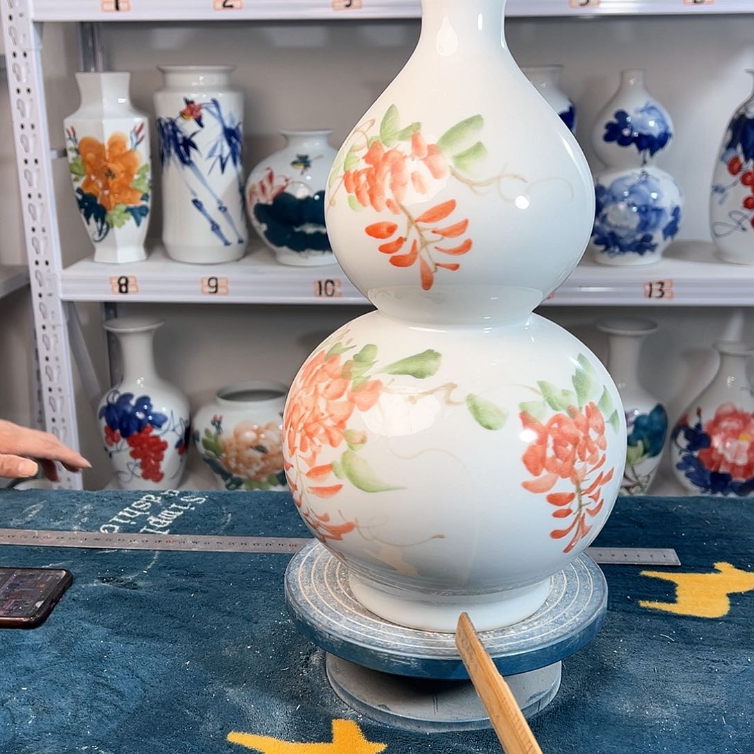 摆件景德镇陶瓷葫紫藤