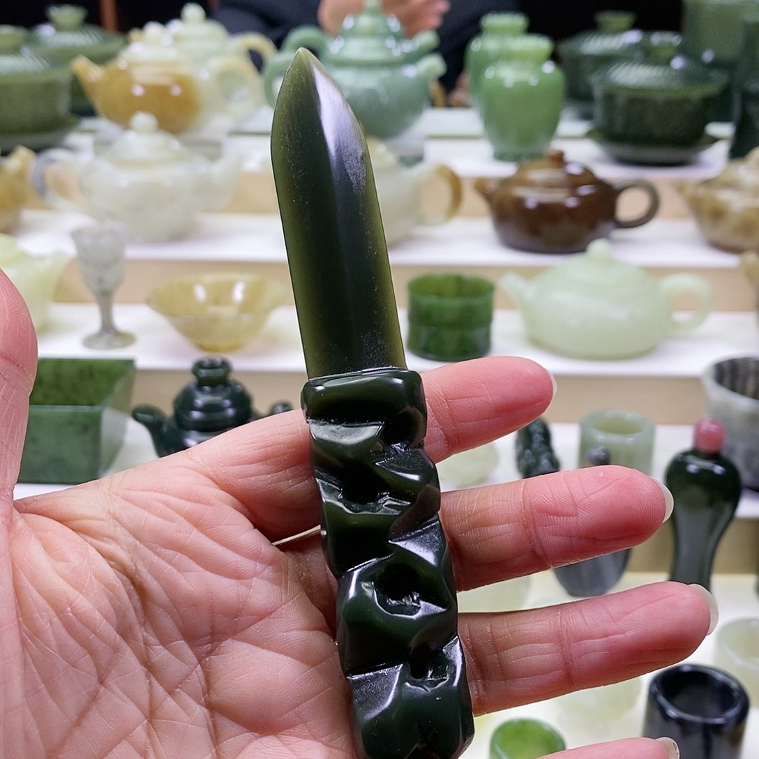 和田玉茶刀未镶嵌