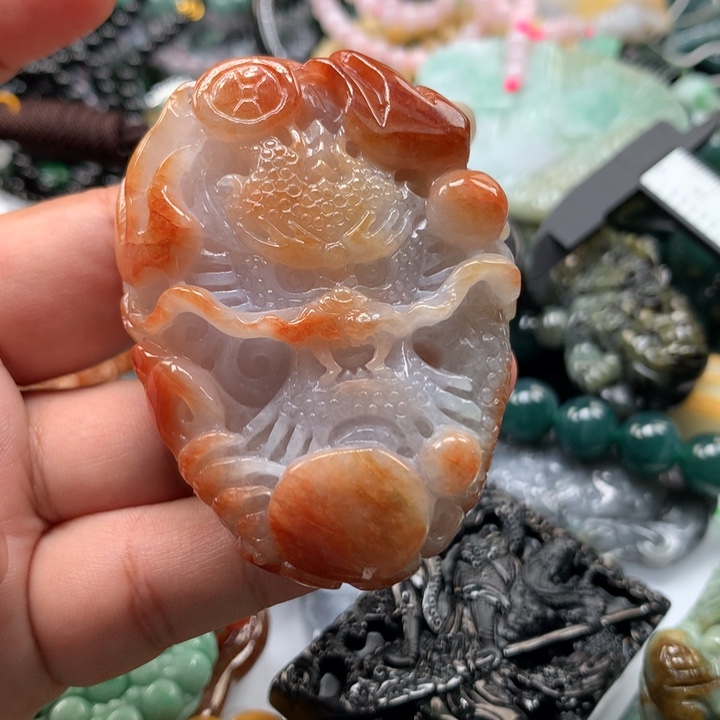 翡翠颈饰未镶嵌保真天然A货翡翠