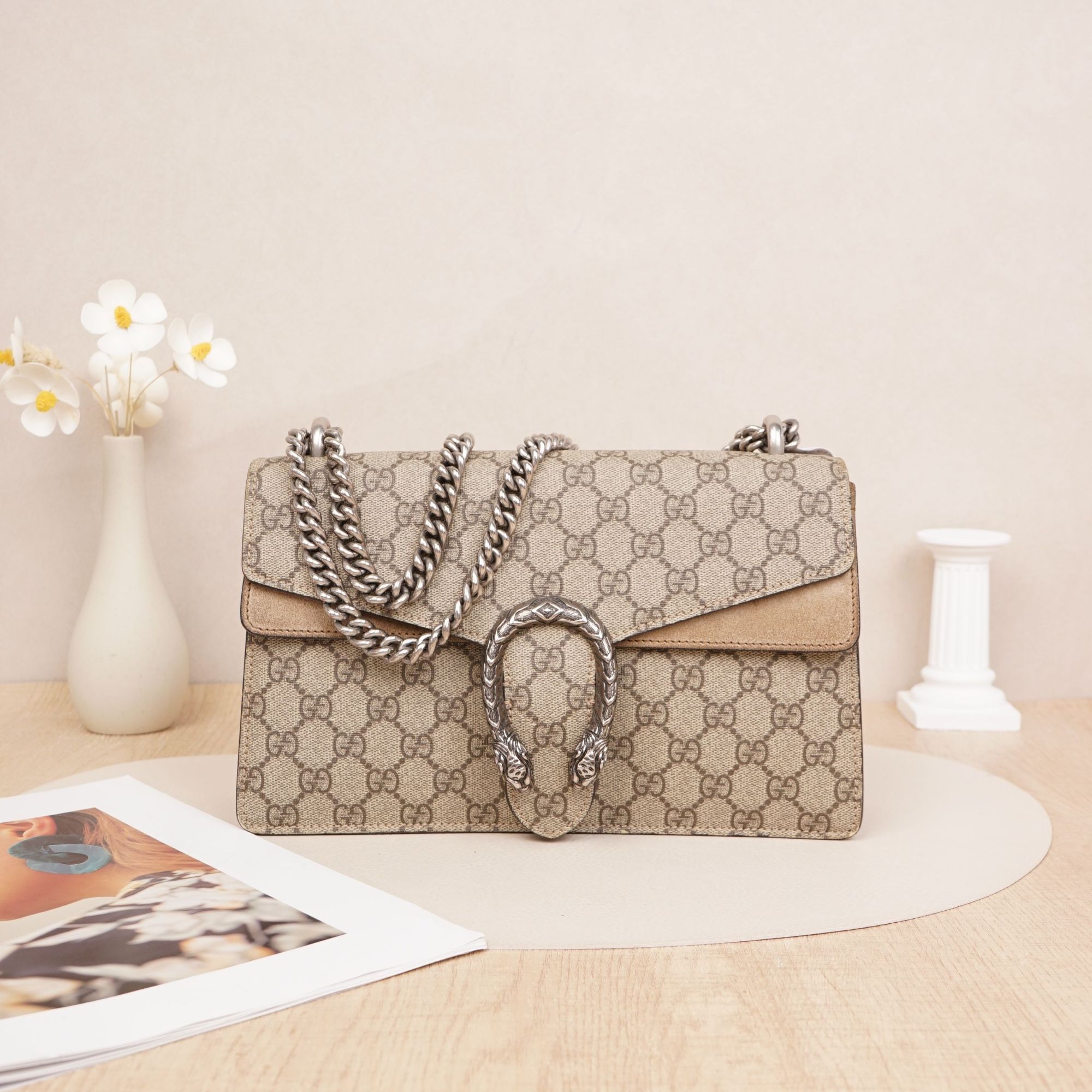 95新 GUCCI/古驰 古驰酒神中号/说明书/配皮/DS023668