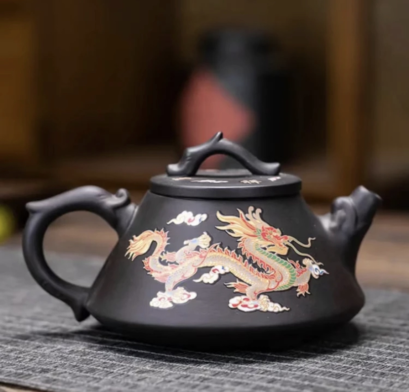 深井老紫泥石瓢壶