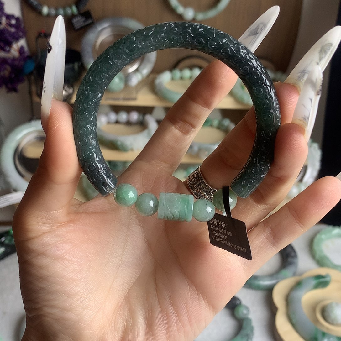 蓝冰手镯手镯仿古