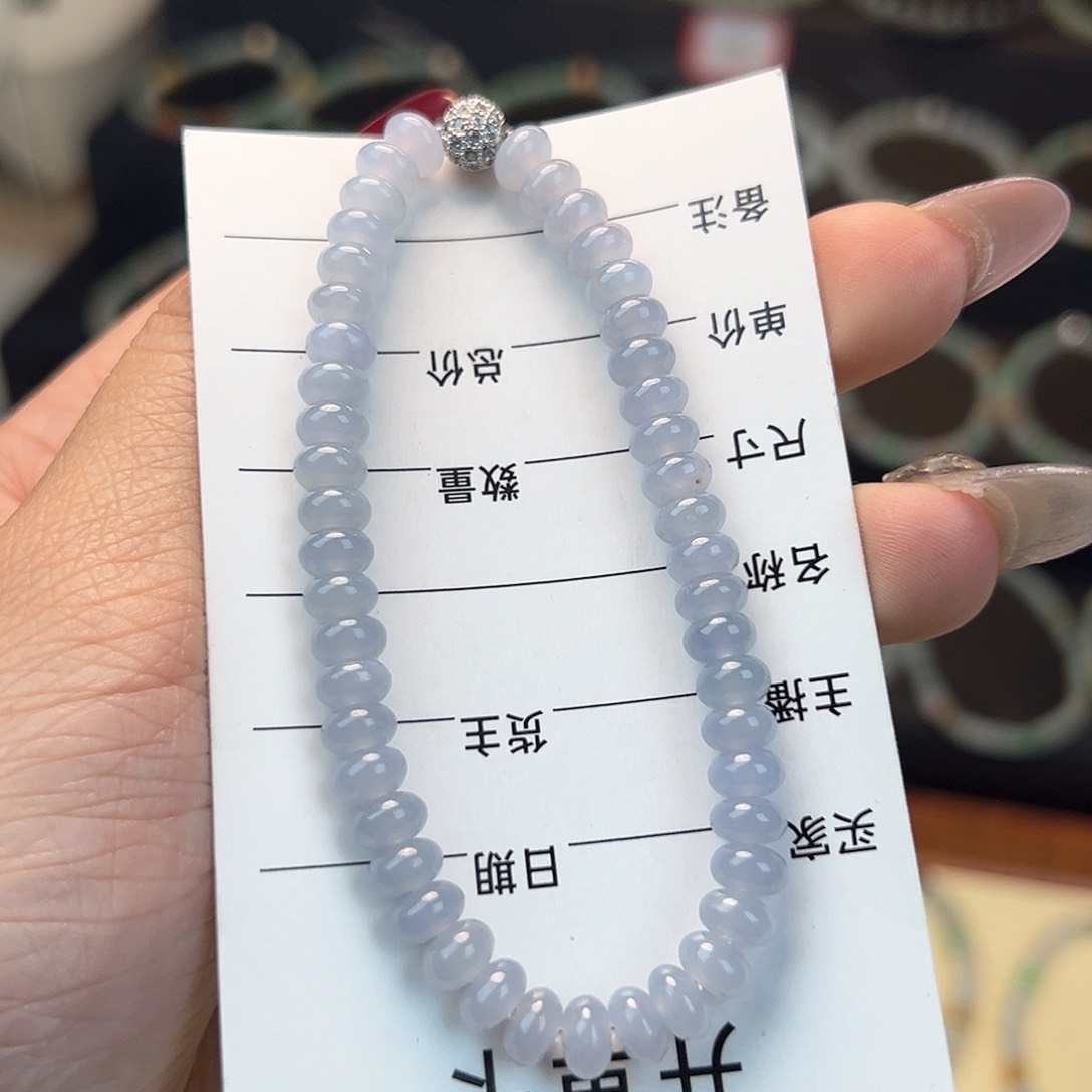 翡翠手串未镶嵌E****r缅甸A货翡翠手串k6 016