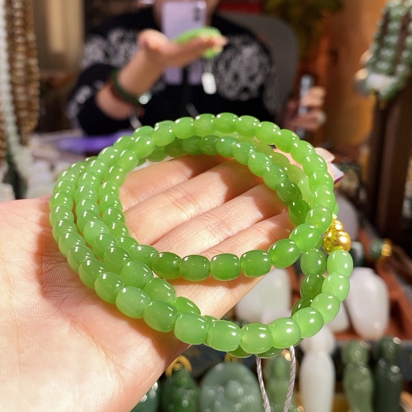 【闪购商品】套链未镶嵌和田玉项链和手串一套