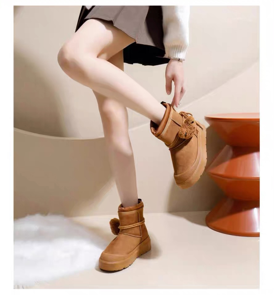 厚底雪地靴女2025冬季新款加绒加厚防滑保暖百搭爆款棉鞋短靴