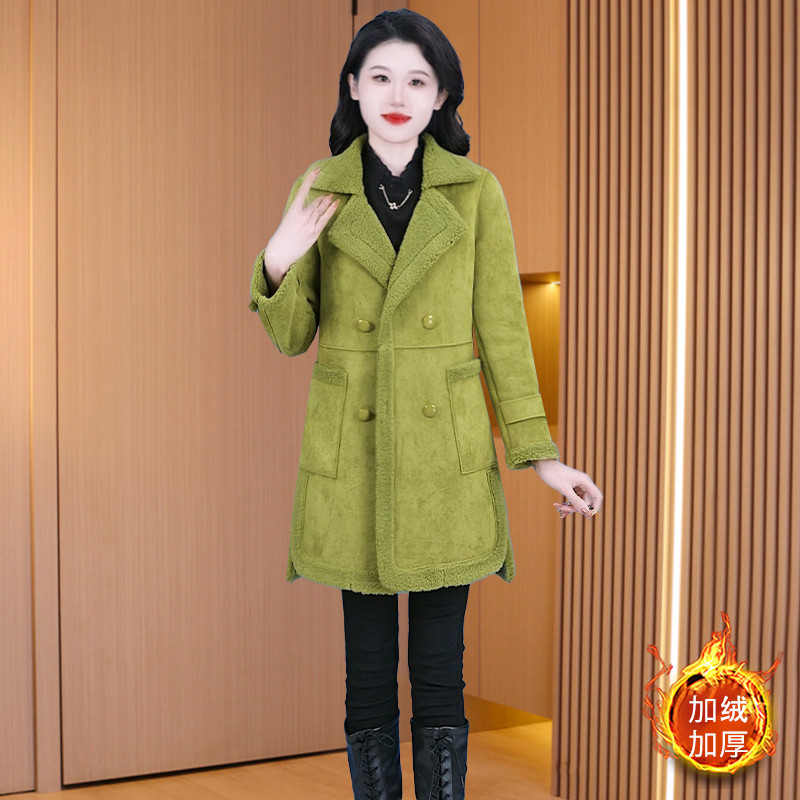 优雅新款气质时尚大气减龄休闲收腰显瘦韩版风衣加棉外套29235