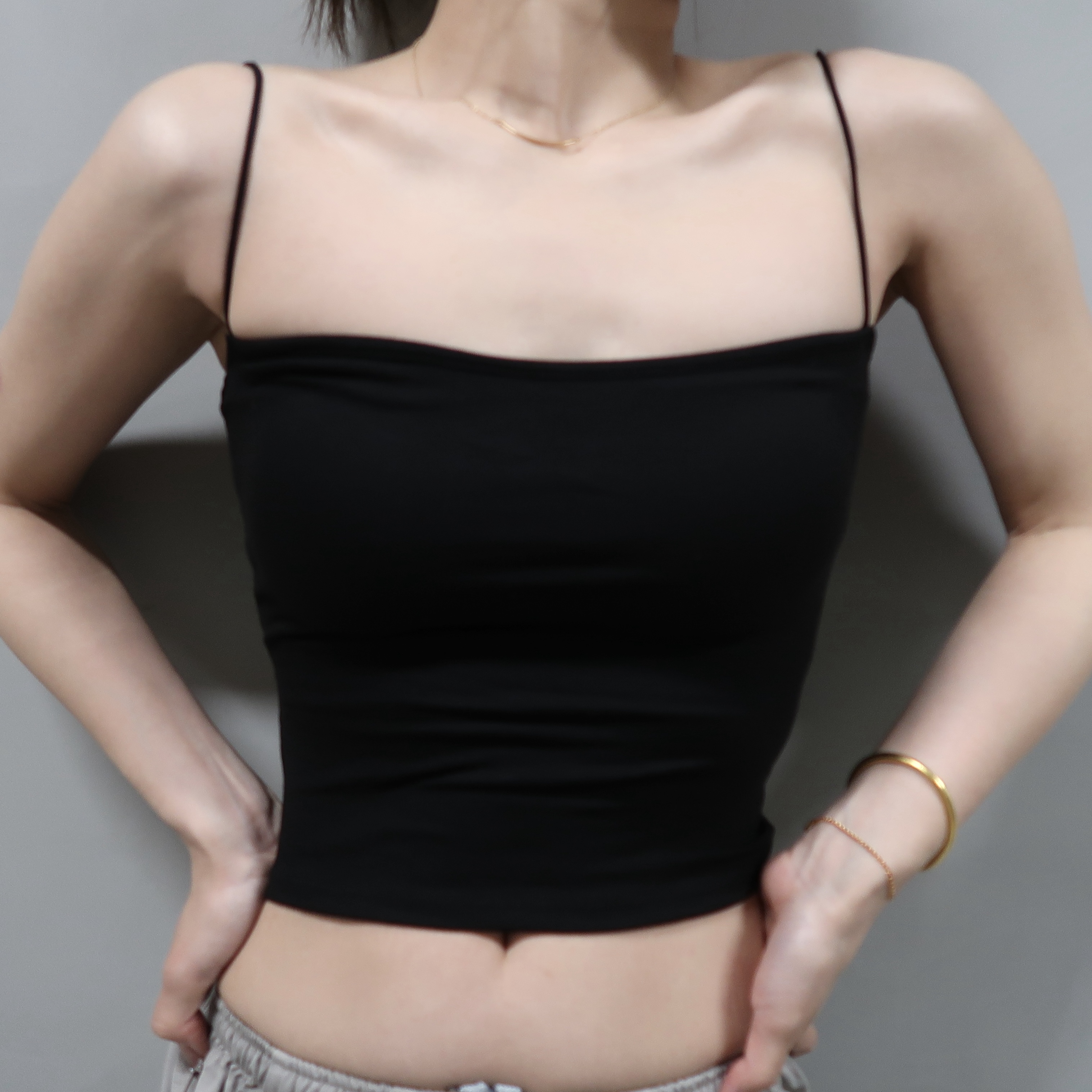 【DB QUEEN原创】MANDALA设计带胸垫超弹双肩细带短款爵士抹胸背心