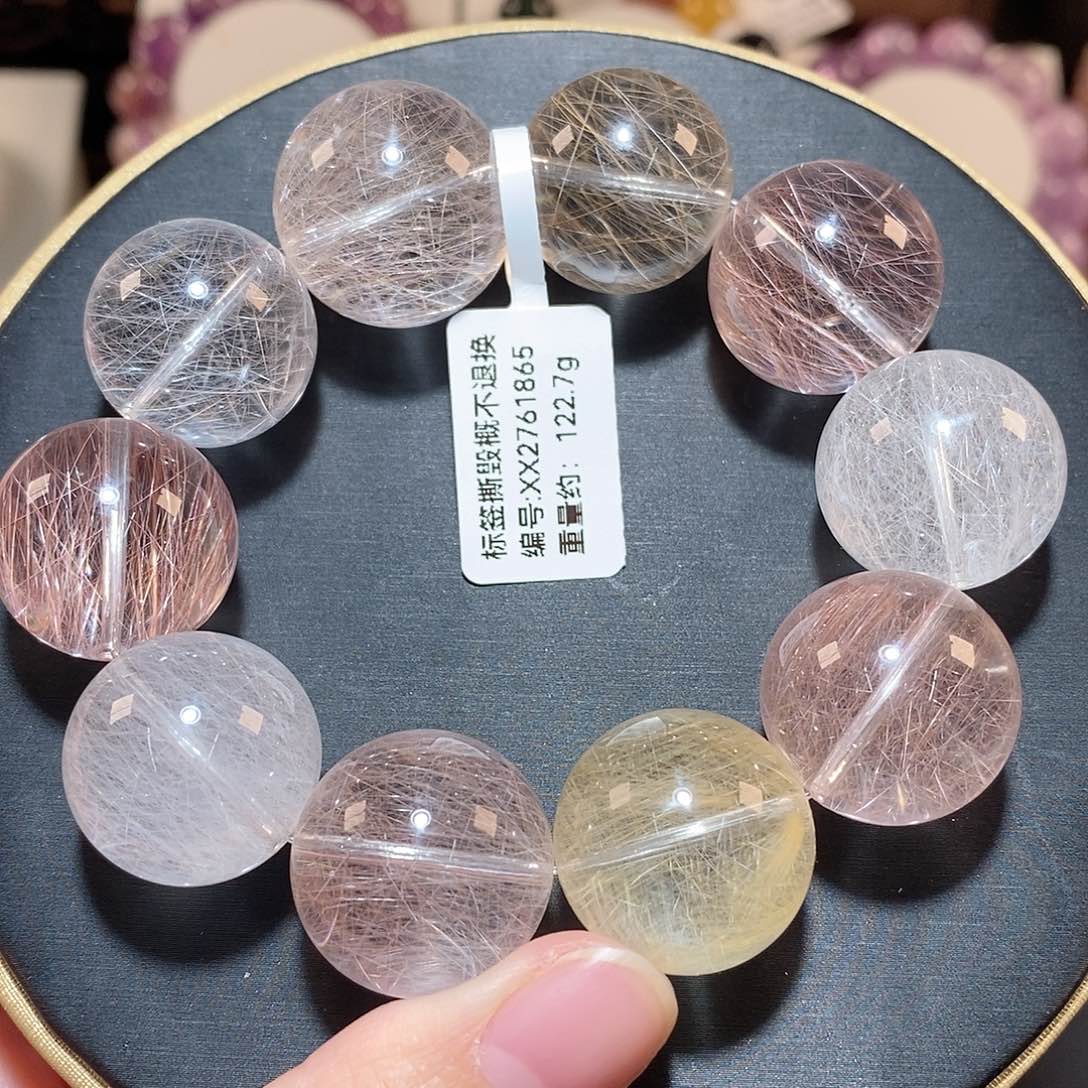 水晶手链未镶嵌F彩兔毛20