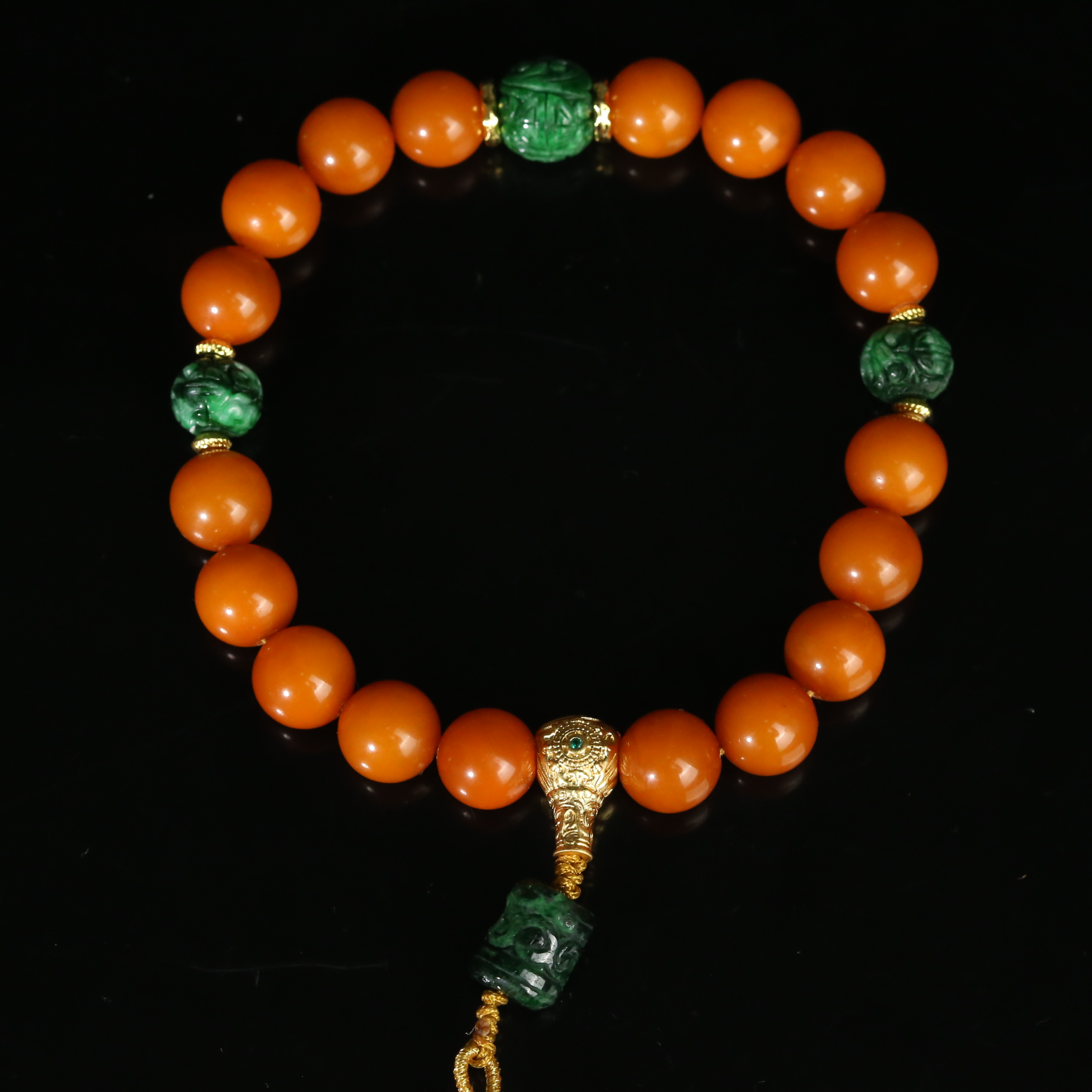 清代老蜜蜡手持【文物宝库】DES251130005