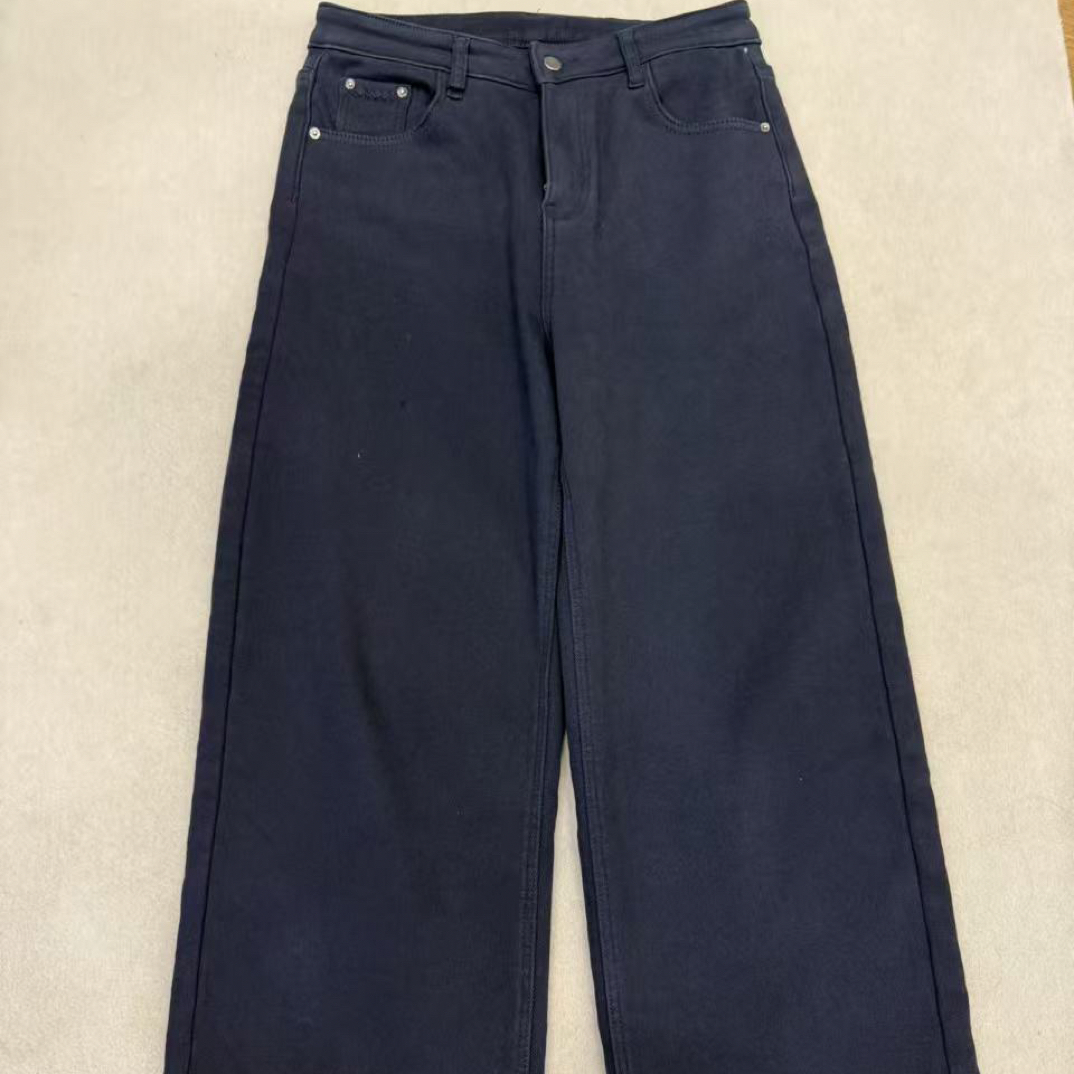 冬季新款显瘦加密密绒直筒牛仔裤不挑身材百搭必备2632