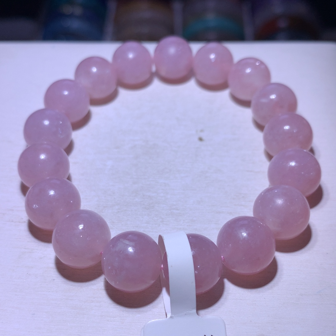 手串水晶银S925镶嵌粉祖母12.6m