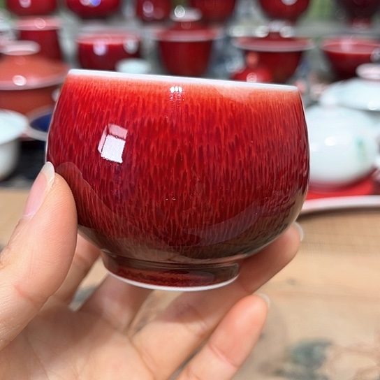景德镇陶瓷红马坊杯