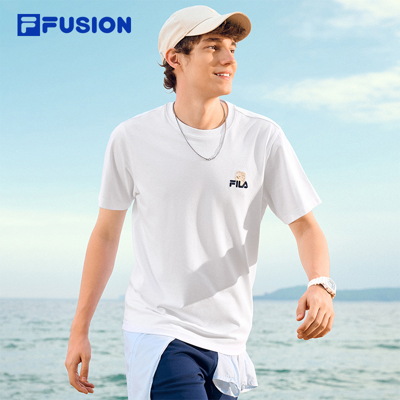 FILA FUSION｜潦草小狗联名系列男女同款夏季新款潮流运动短袖T恤