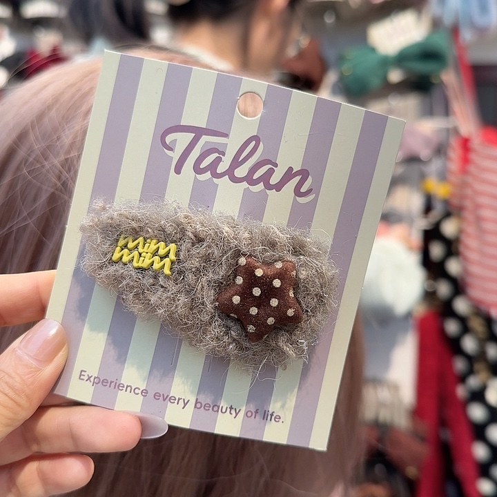 非金属布艺波点星星掰掰夹