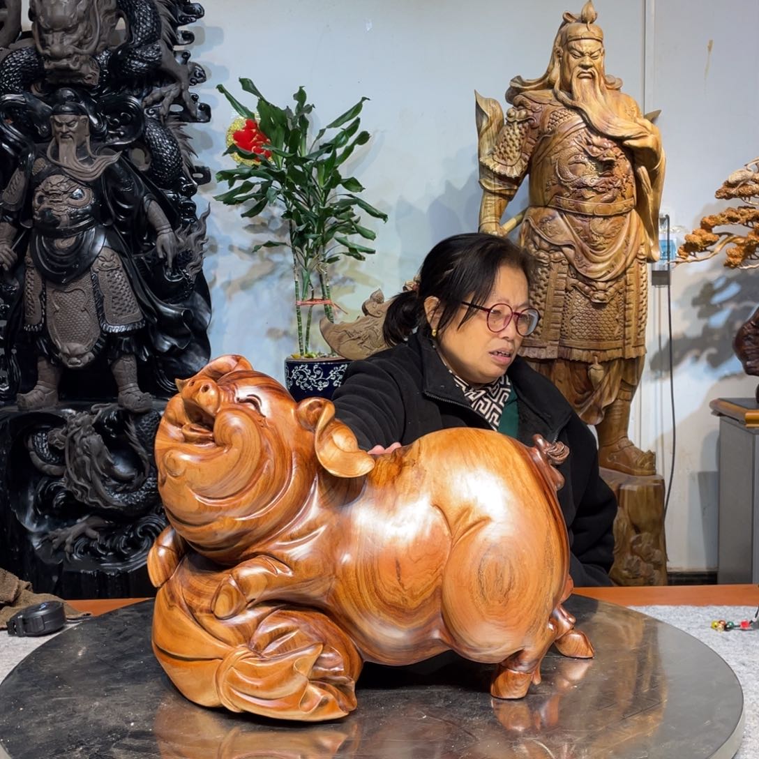 香榧木牛气冲天精品