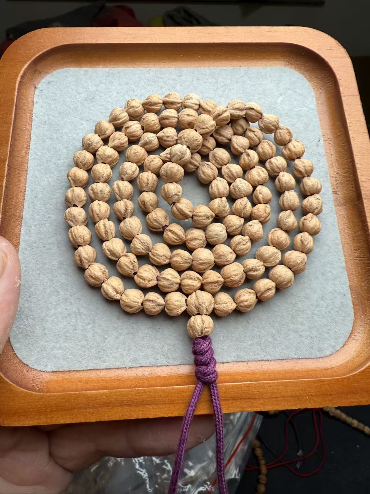 西藏热振百香籽麻皮莲花108脖挂