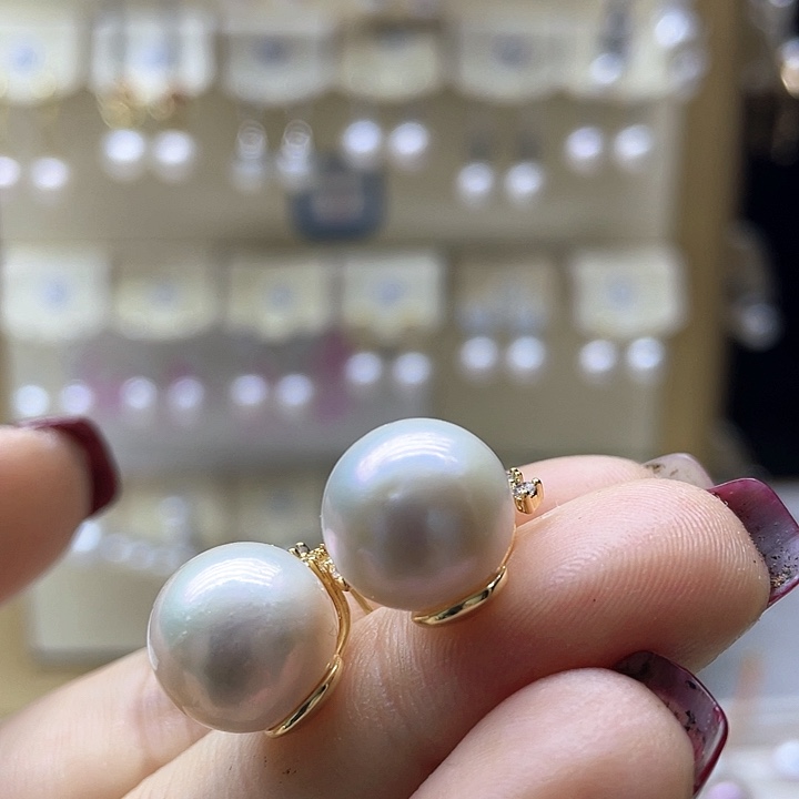 淡水珍珠耳饰银S925镶嵌