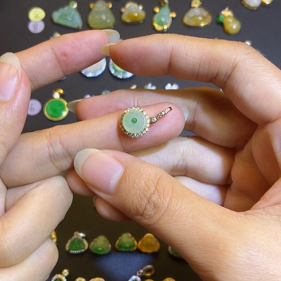 翡翠银S925镶嵌吊坠(不含链)