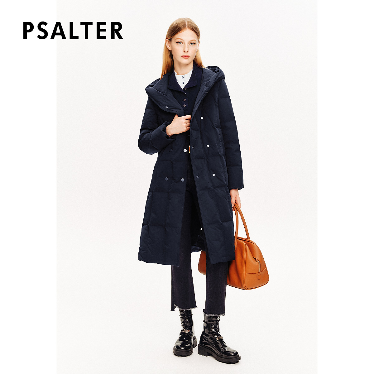 PSALTER诗篇简约复古高克重火山岩蓄热连帽鹅绒羽绒服冬季款