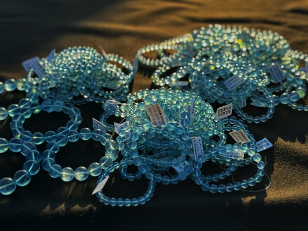 天然新款水晶海蓝宝男女蹦迪手串 可塘珠宝 多样性发其一