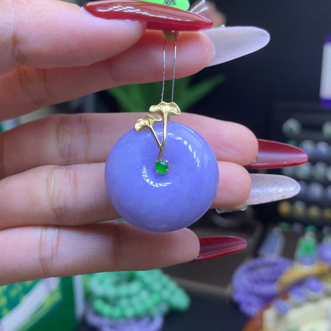 翡翠颈饰18K金镶嵌天然