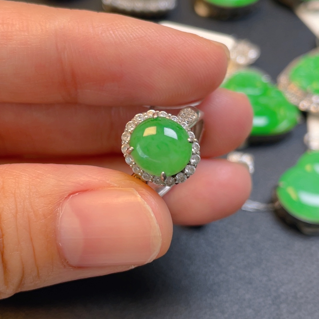 翡翠银S925镶嵌吊坠(不含链)