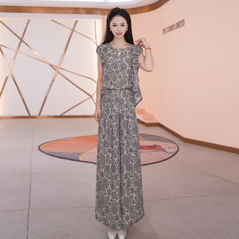 【两件套】夏季时尚女神修身洋气宽松气质休闲百搭显瘦减龄女装套裤