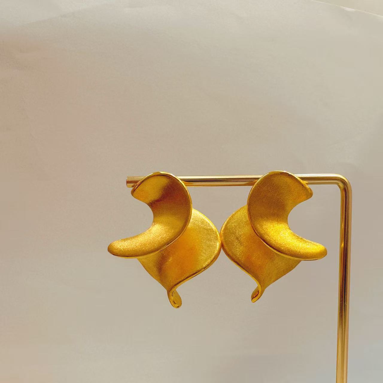 足金999螺旋薯片耳饰68