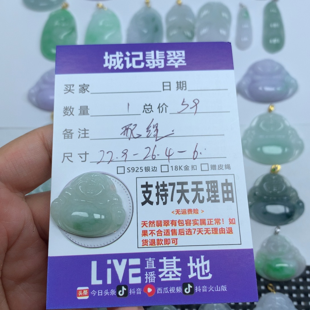 翡翠未镶嵌颈饰天然