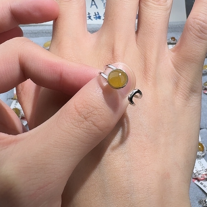 翡翠戒指银S925镶嵌jjjjj