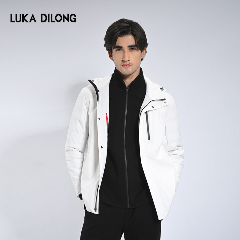 路卡迪龙-【暖“芯”科技】男士运动防风秋冬连帽羽绒服-154238201A