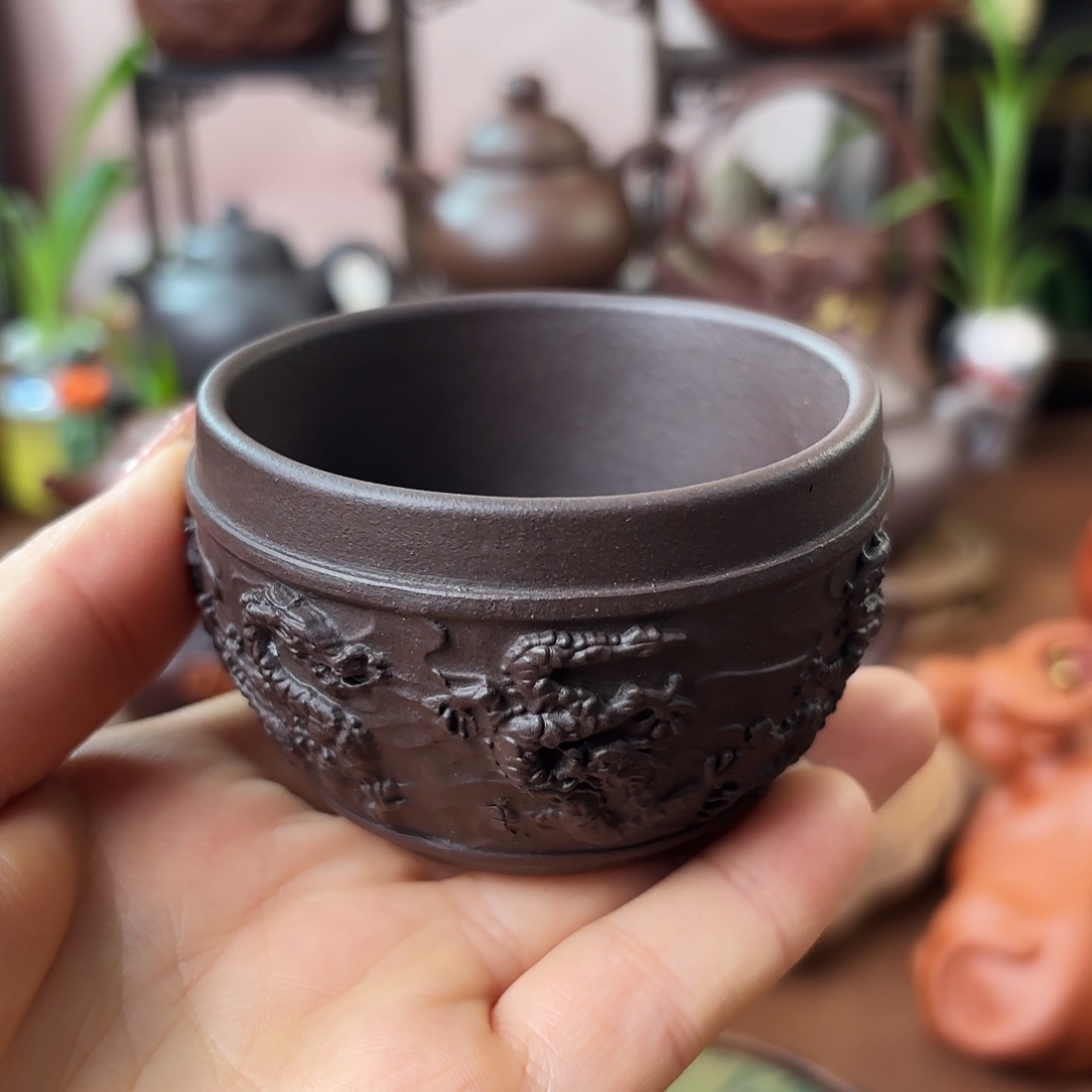 茶壶紫砂主人杯紫泥100cc