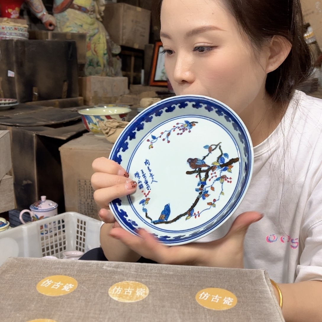 摆件//////景德镇陶瓷瓷器。绿。