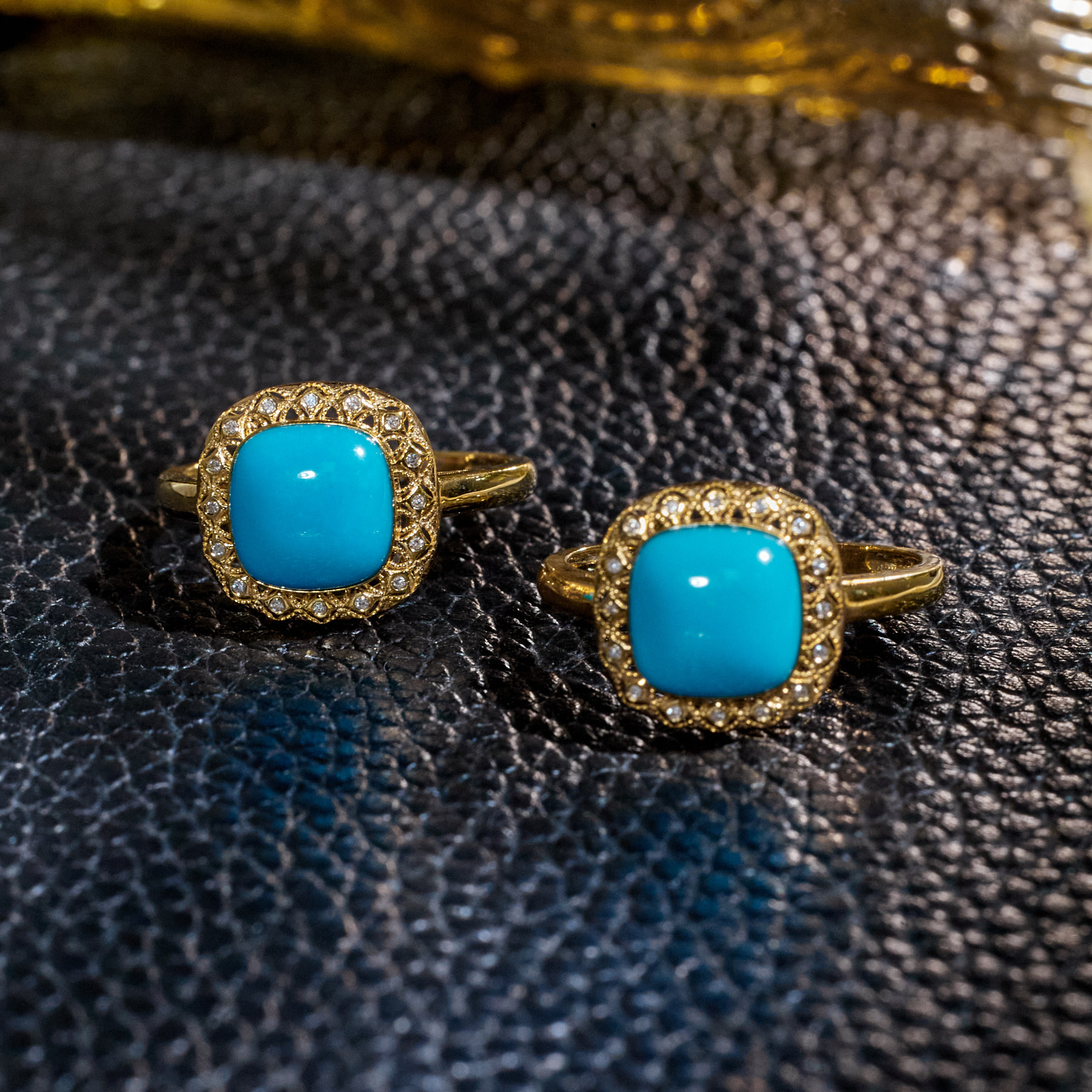 绿松石戒指18K金镶嵌多样性发@@N7240