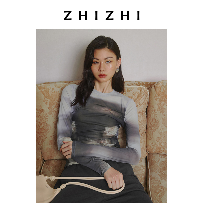 【橱窗】致知 云盖雪 猫咪印花皮肤衣女25春季新款ZZ2ESWT7006