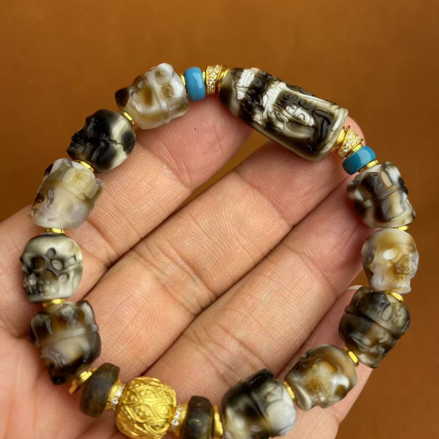 壹加师姐|手工设计摩利支天阿呆玛瑙多宝手串多样性发一7313n