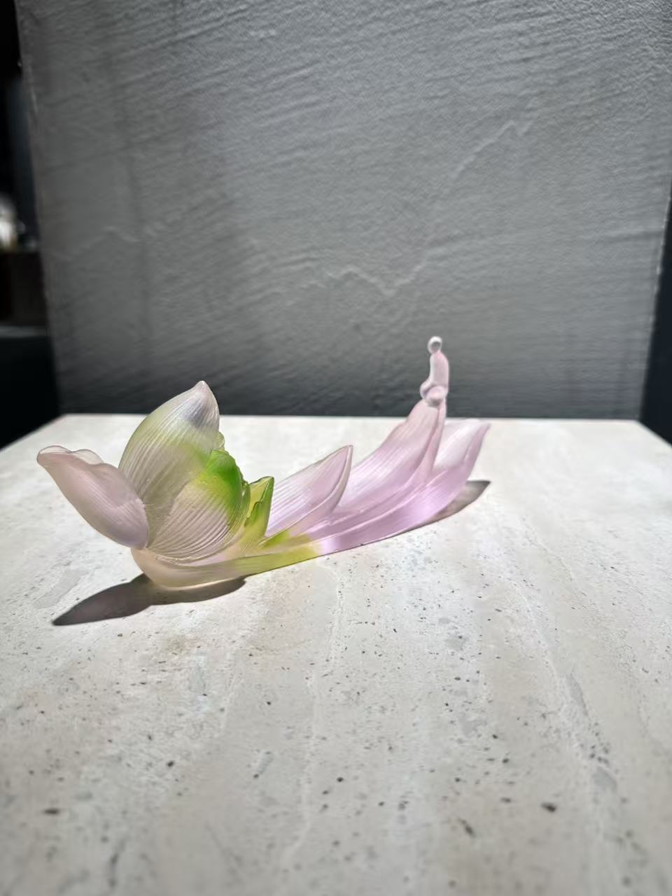 仓一艺术空间【荷花香插】茶室茶桌中式禅茶水晶琉璃艺术摆件