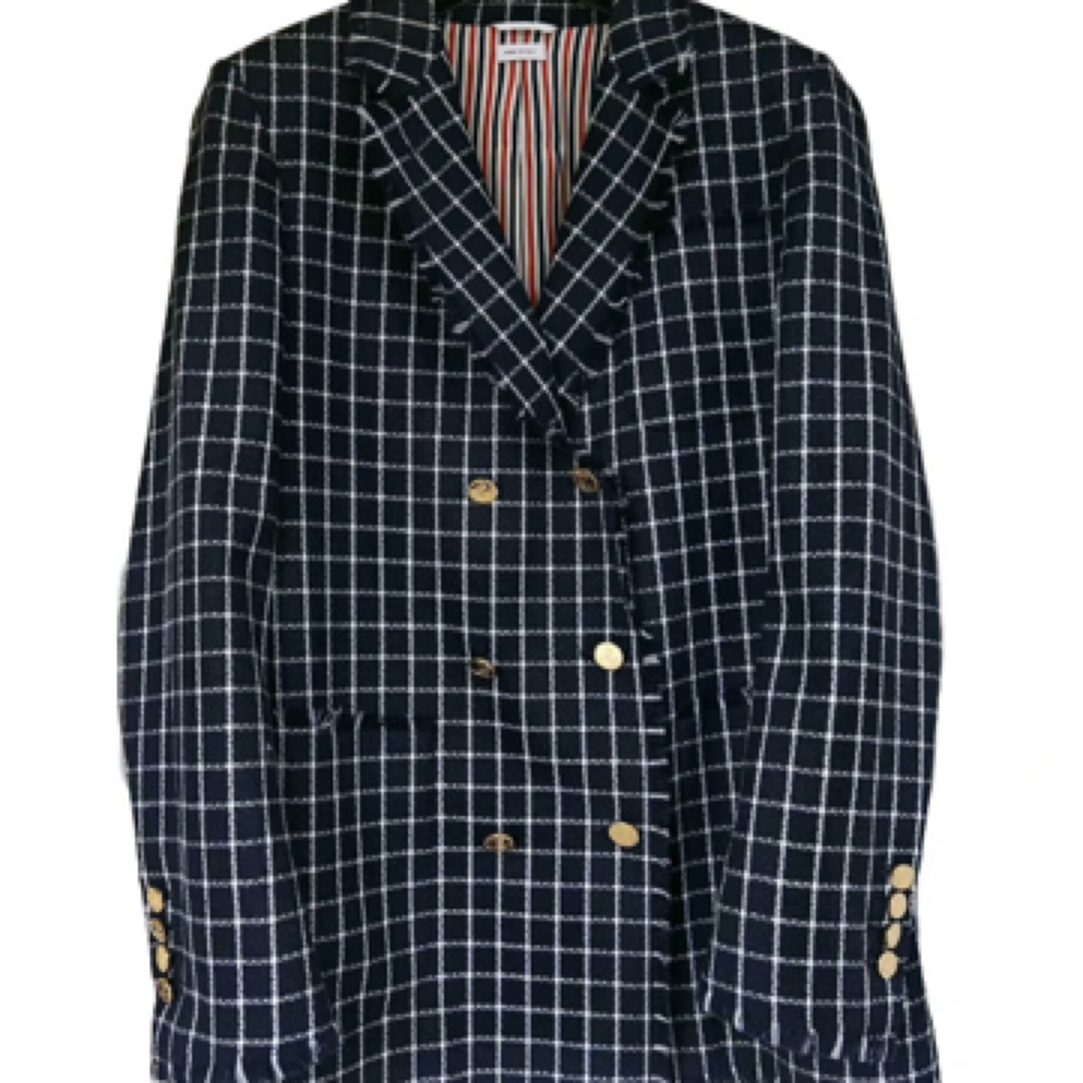 99新 THOMBROWNE 格纹西服外套/42码/A02324