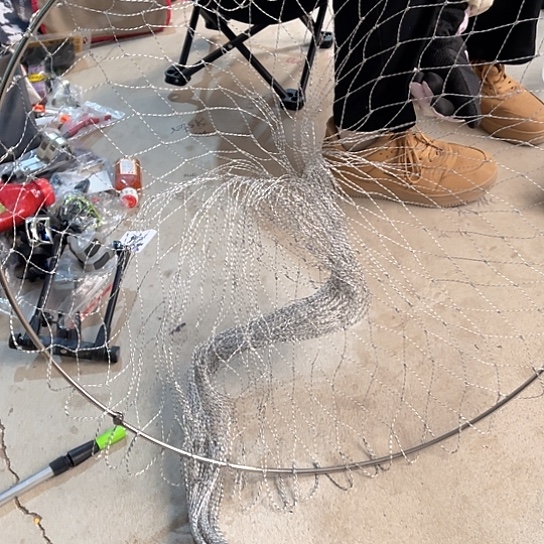 不锈钢实心折叠大力马抄网头一个