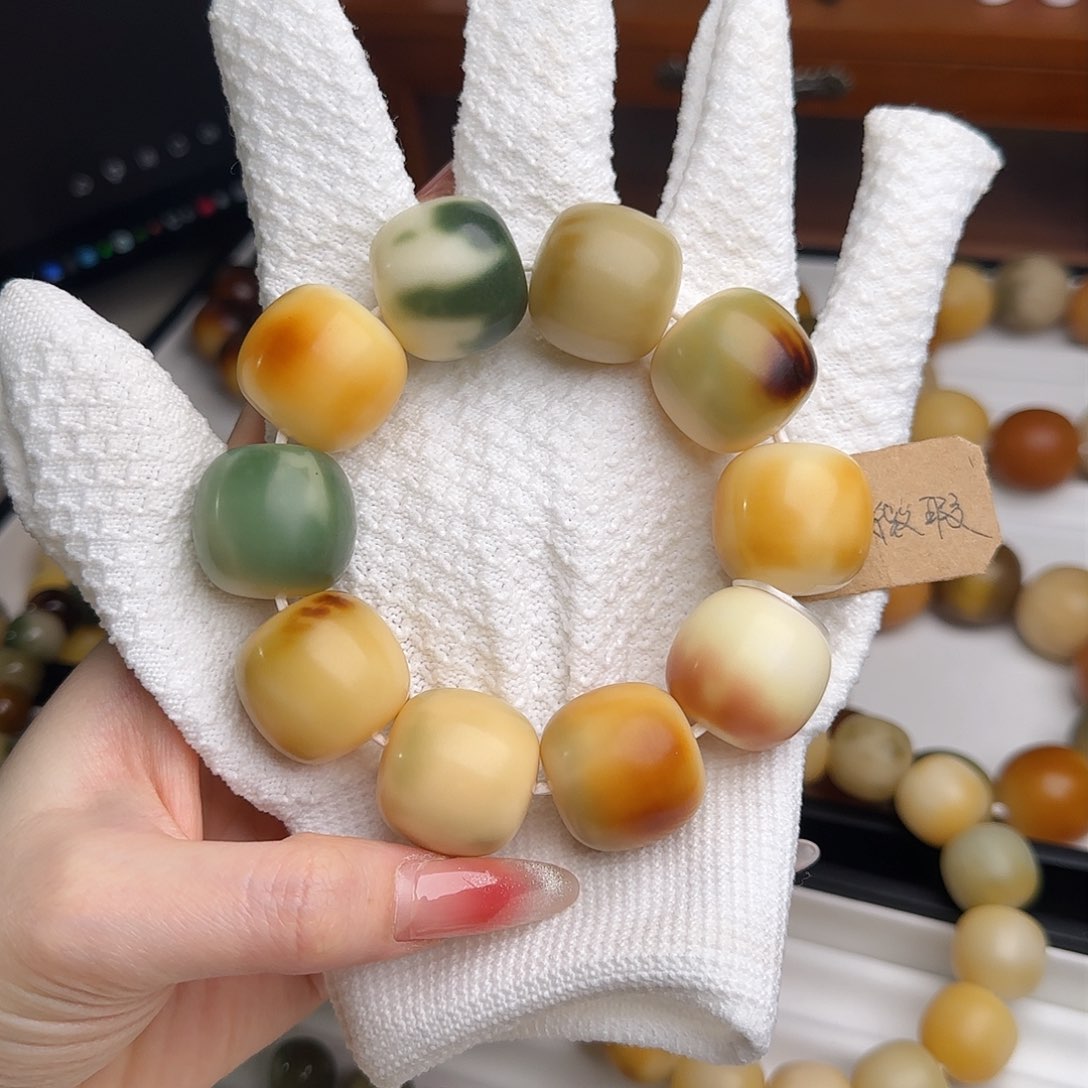 菩提根/象牙果手串卡24干磨桶珠微微瑕