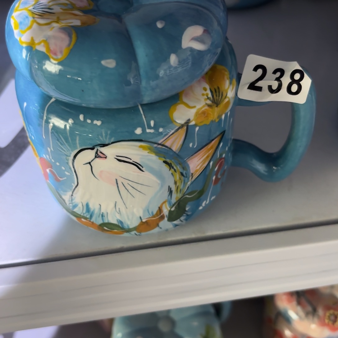 杏*?景德镇手绘高温釉下彩陶瓷茶具