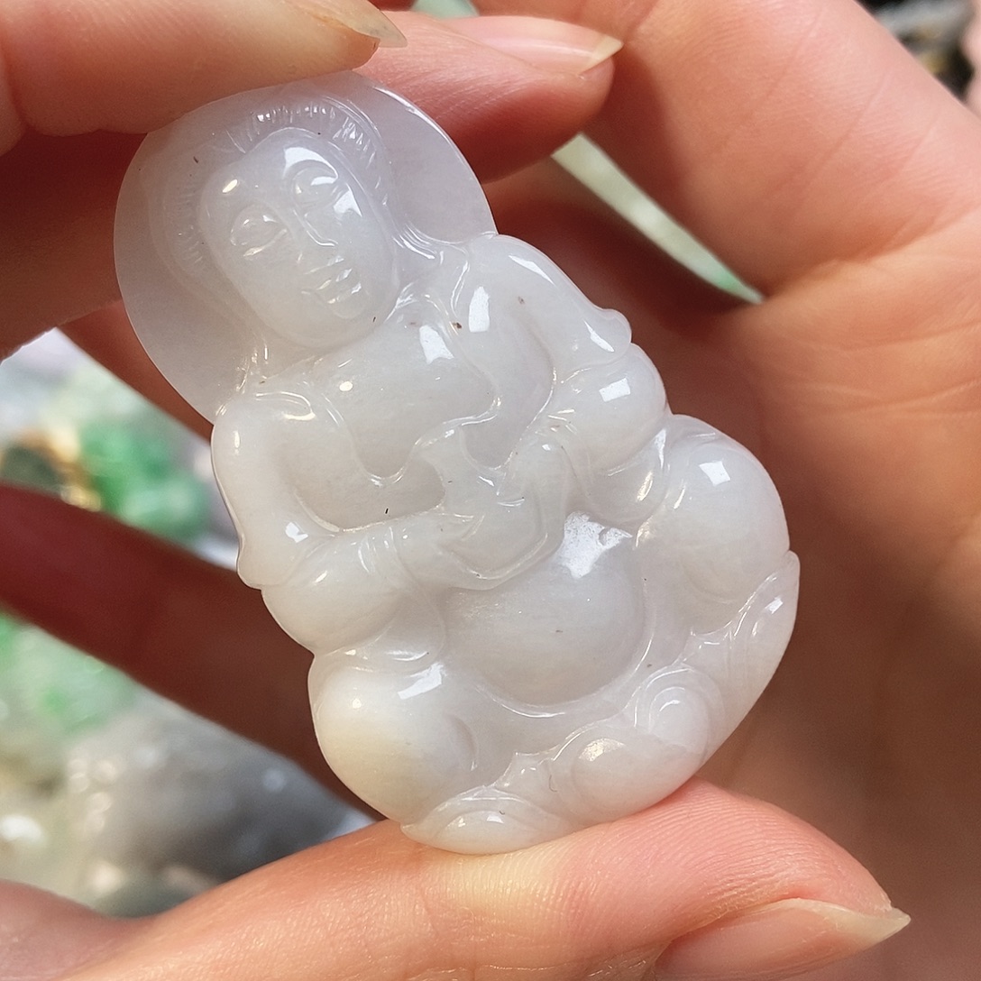 翡翠未镶嵌挂件观音