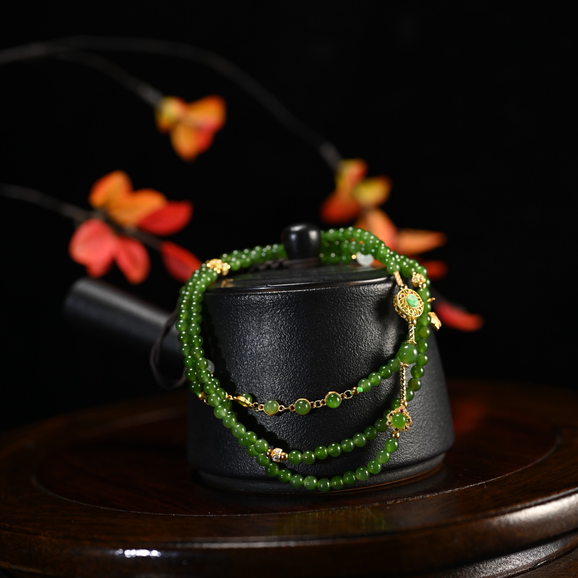 LOT8802和田玉碧玉项链/杭拍