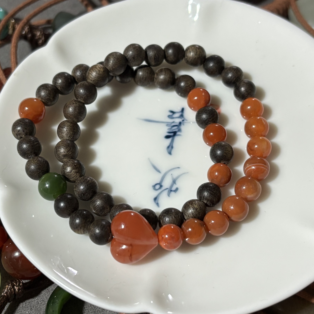 【鸿运满堂】天然川料南红（非烤色）手串